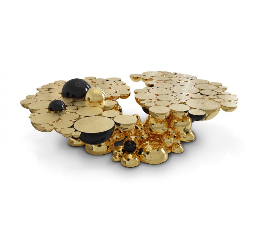 Interior Design- gold center table with black details