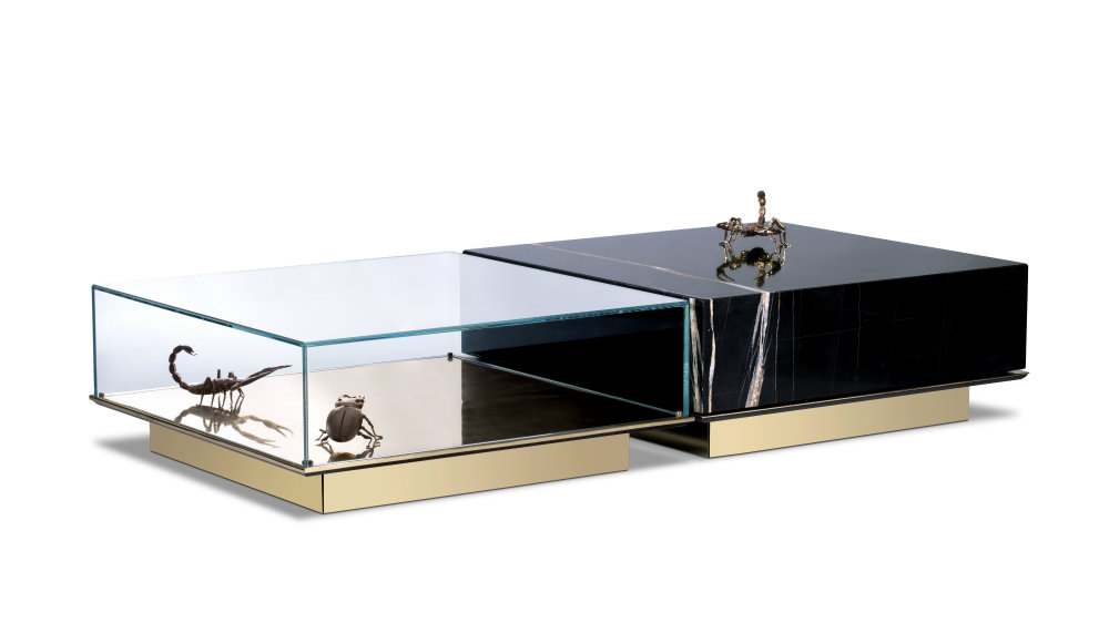 coffee tables- black glass coffee table