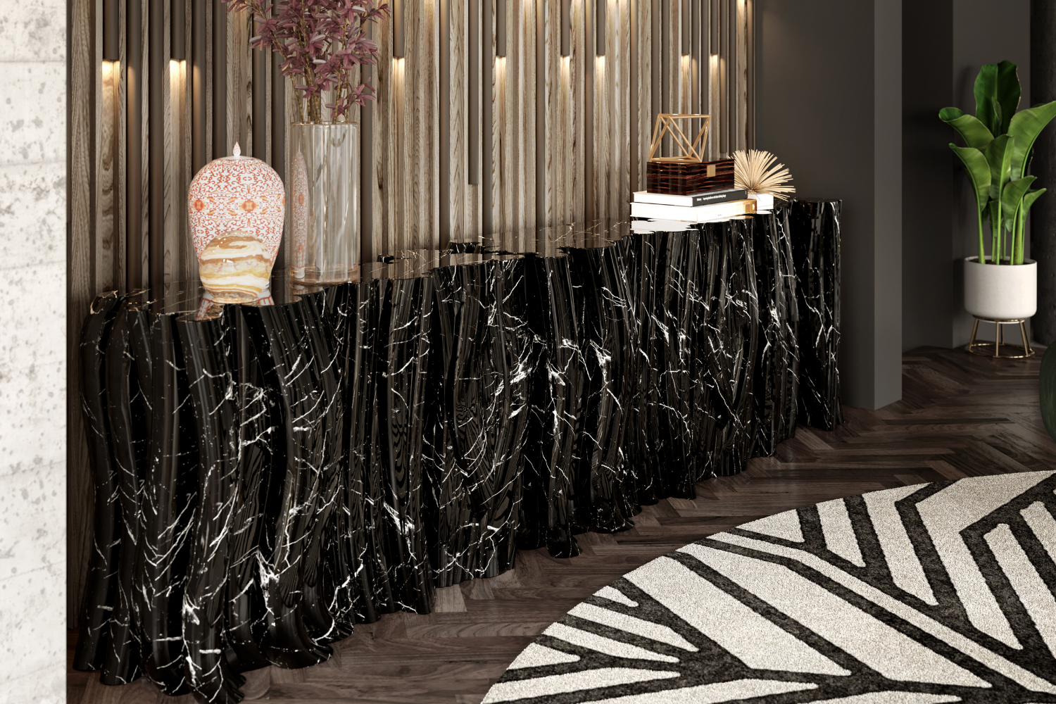 The Faux-Marble Monochrome – A Wicked Furniture Design Creation
