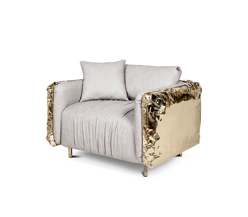 golden touch- white armchair with gold details
