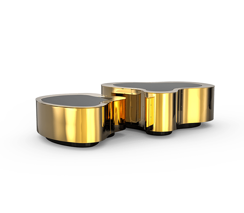 WAVE POLISHED BRASS CENTER TABLE