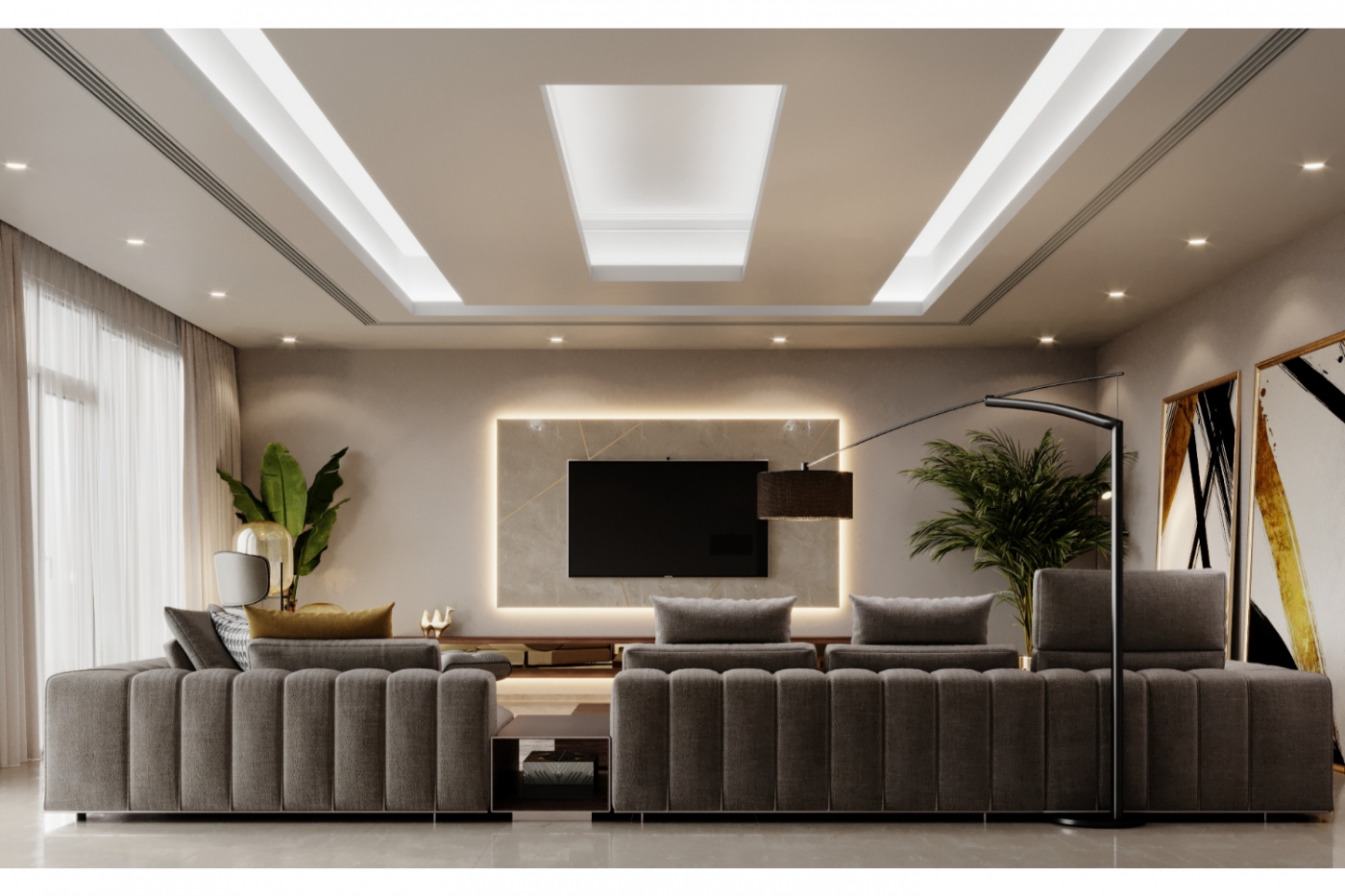 luxury living room villa project cover image
