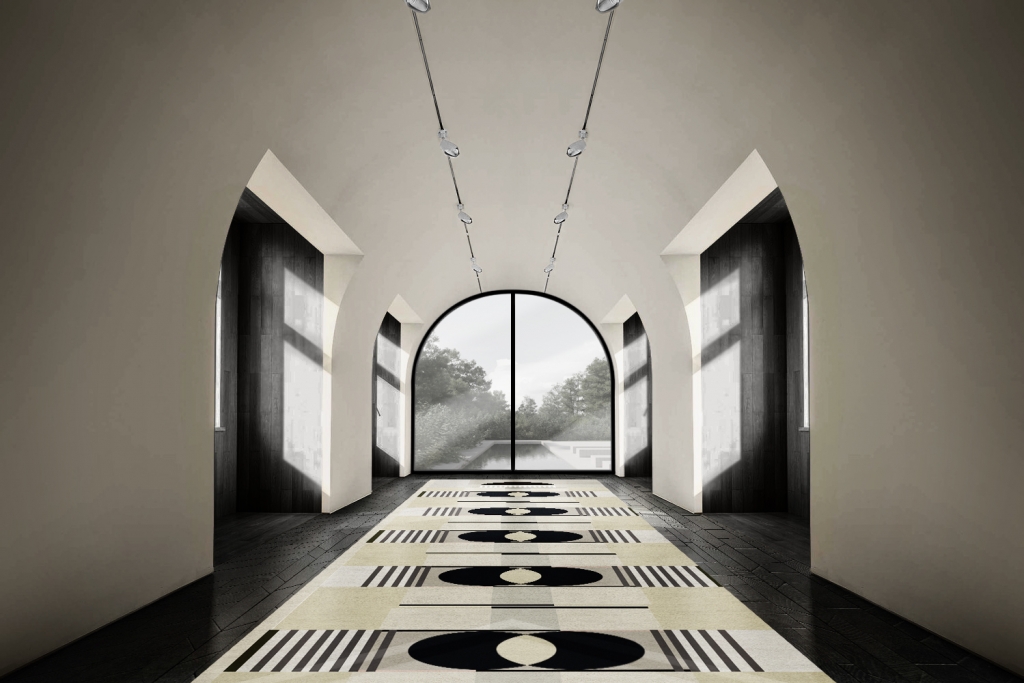 entryway modern interior design in earth tones