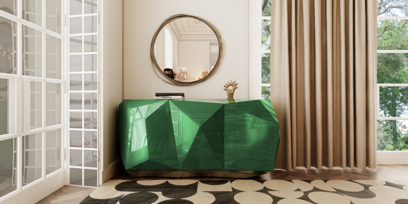 green sideboard luxury interior design riyadh