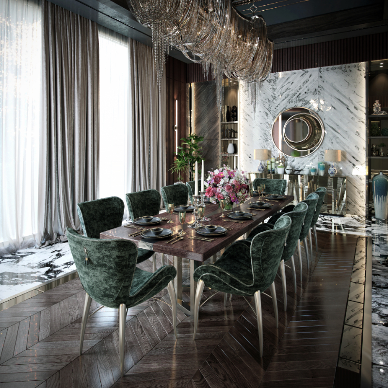 modern luxury dining room qatar baroque design and build