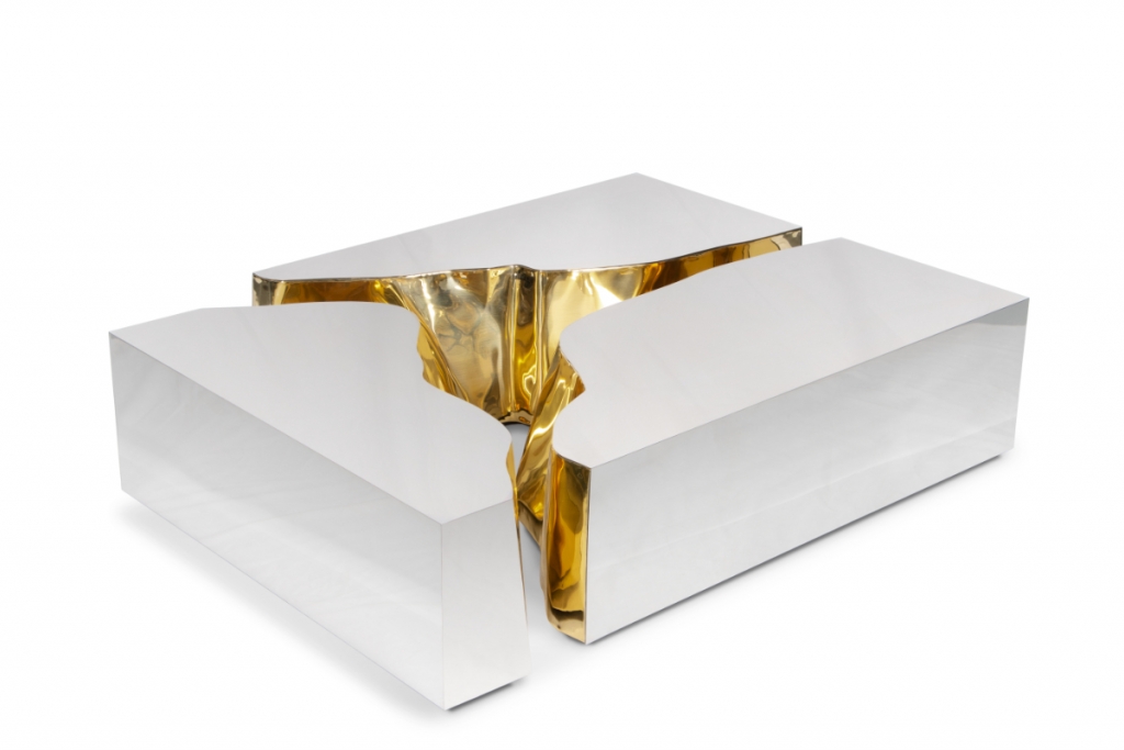 luxury center table with gold details