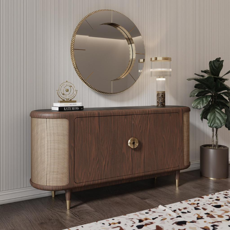 interior design living room project with luxurious gold door handles