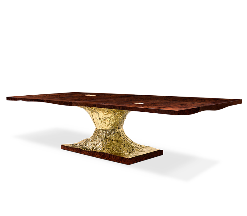 wooden dining table dubai interior design