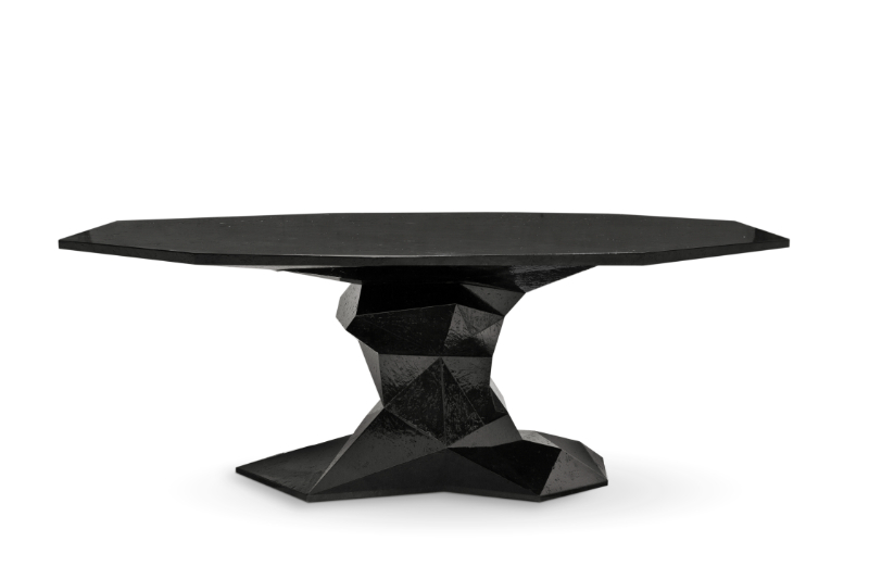 bonsai black marble dining table