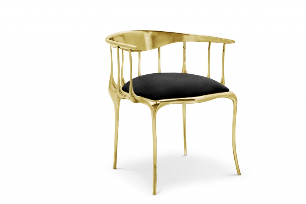 luxury golden chair with black seat for your interior design