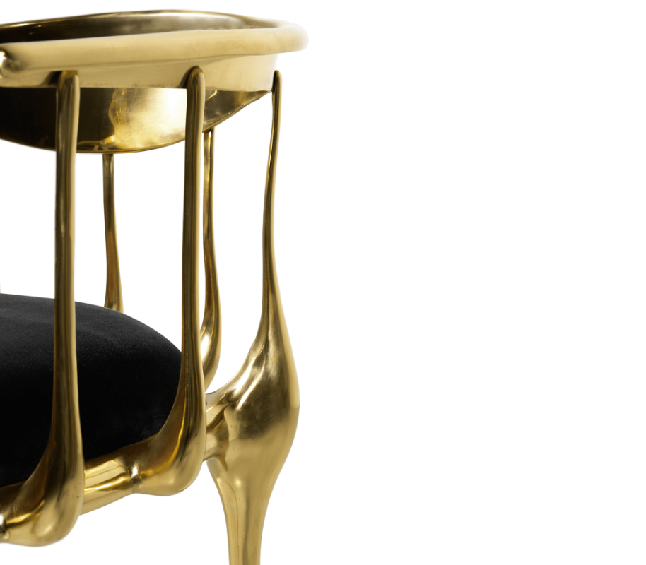 luxury golden dining chair with black seat for your living room