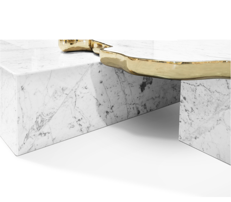luxury marble center table with golden details for your living room