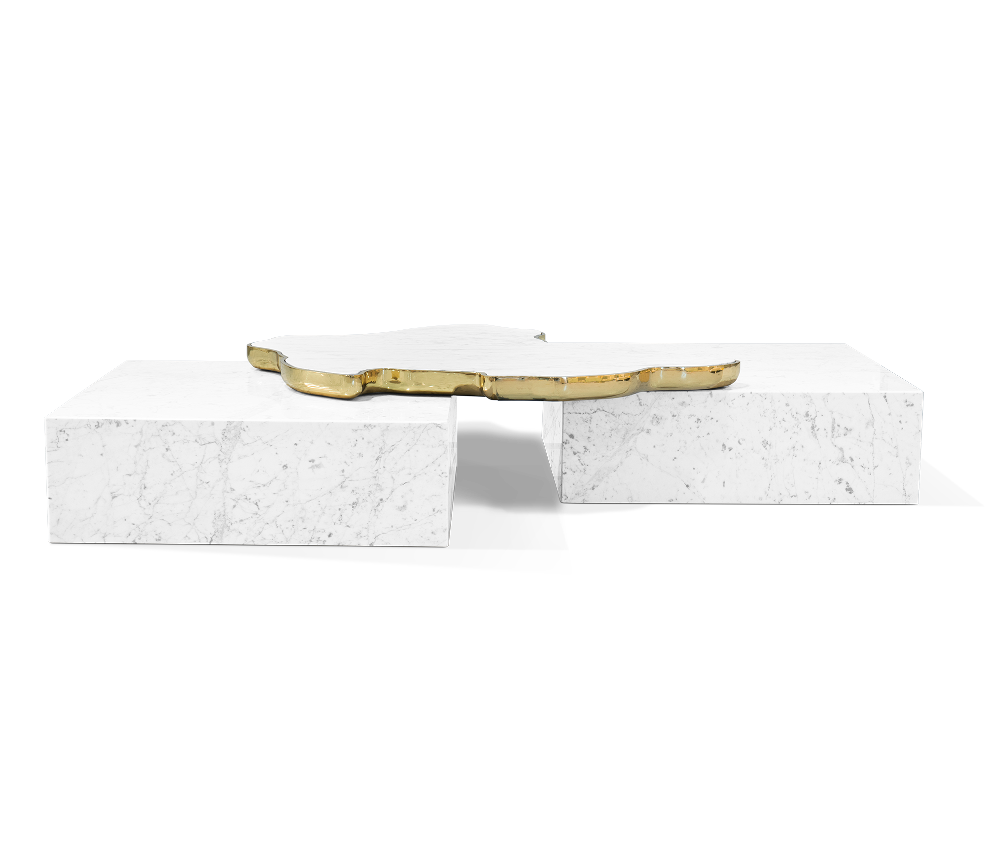 trend alert - luxury marble center table with golden details
