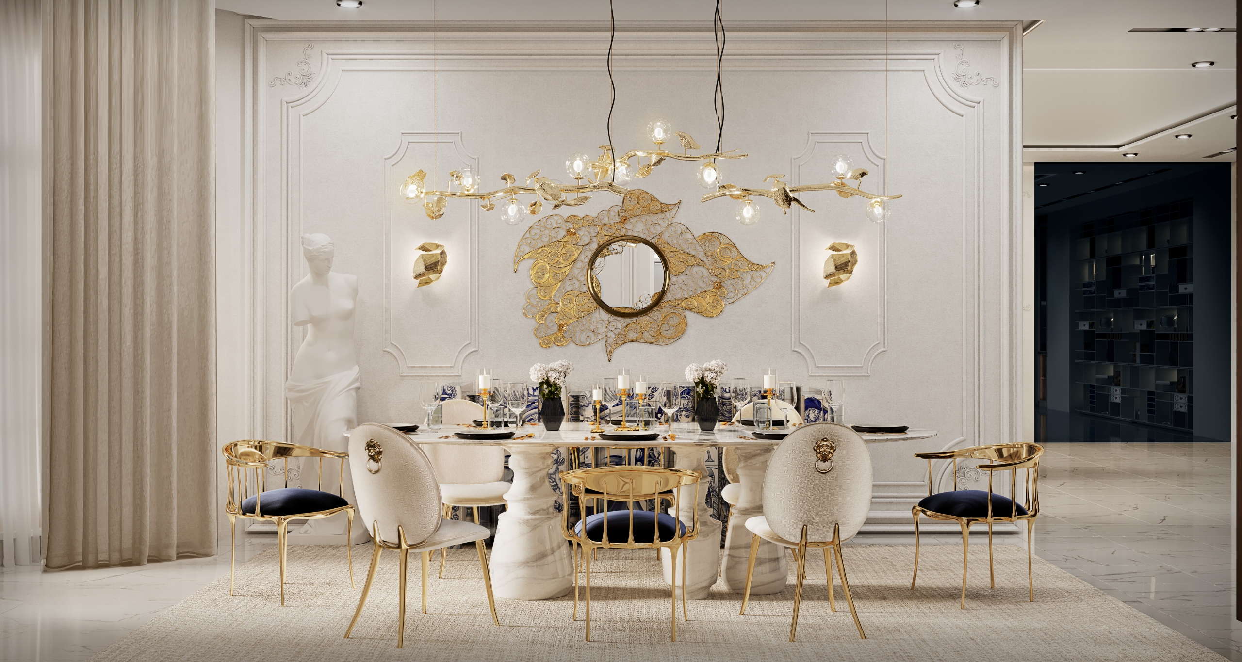 Imposing Furniture: Brass Modern Cabinets For A Luxury Design