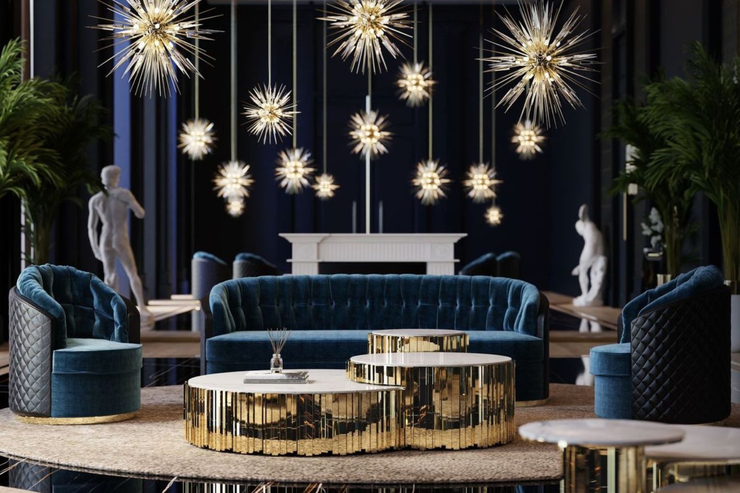 A Selection Of Living Room Furniture & Lighting Pieces