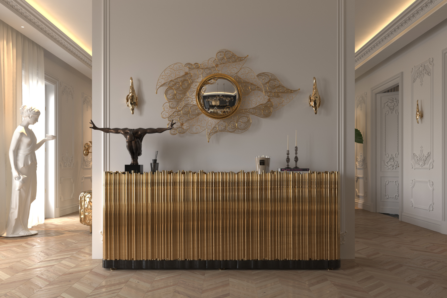Consoles and Mirrors: Where Functionality Meets Artistic Luxury