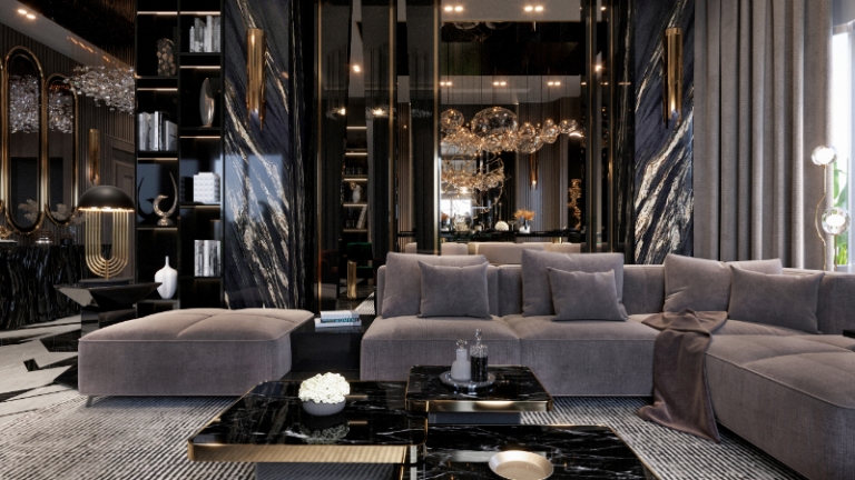 View of Luxurious Apartment Interior Design by Aya Al Ansari in Egypt