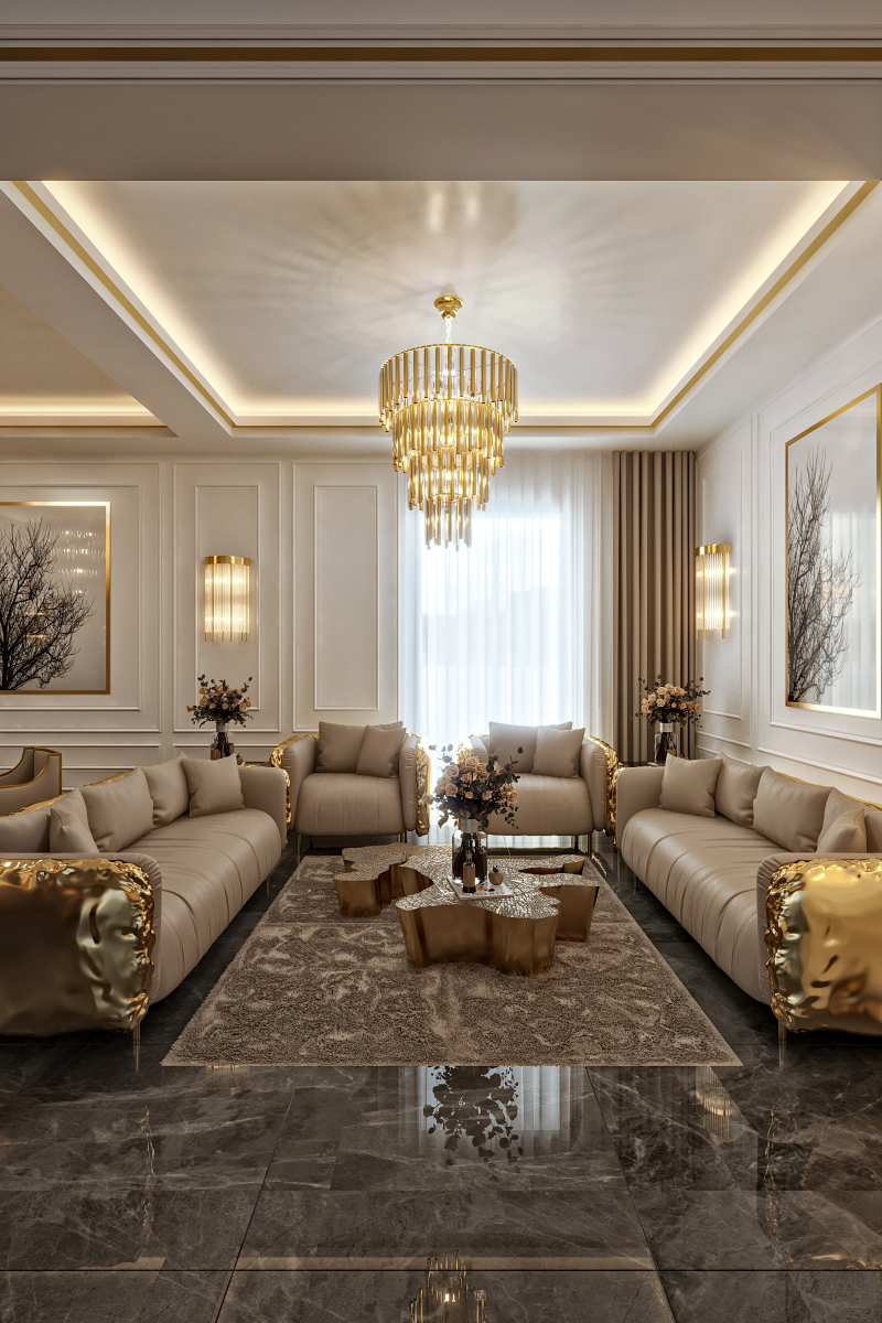 Arabian Majlis Design in the UAE With Eden Center Table and Imperfectio Sofa