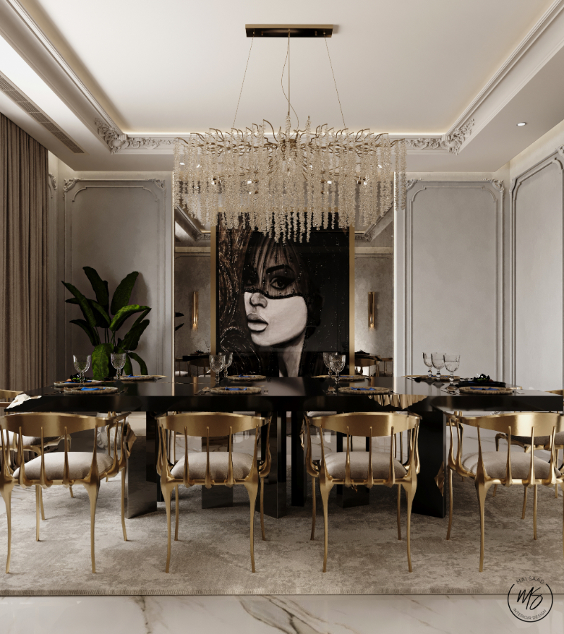 Unique Dining Room Projects in the Middle East with Empire Dining Table, Glance Mirror and Nº11 Dining Chair