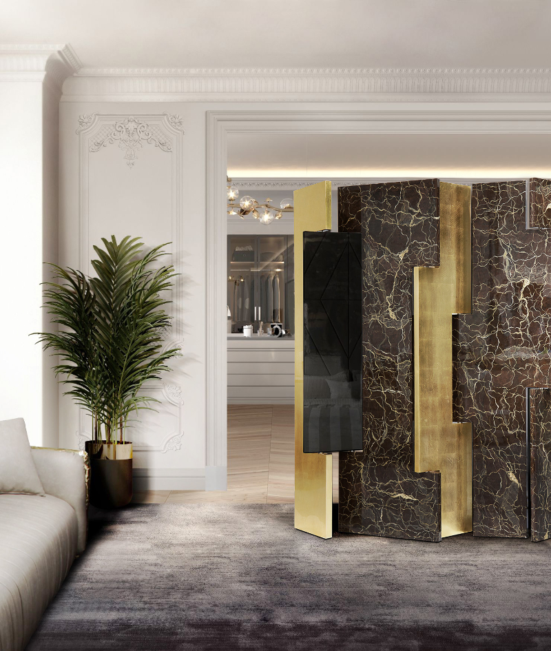 10 Modern Folding Screens To Update Your Home Decor Avenue Faux-Marble Folding Screen by Boca do Lobo