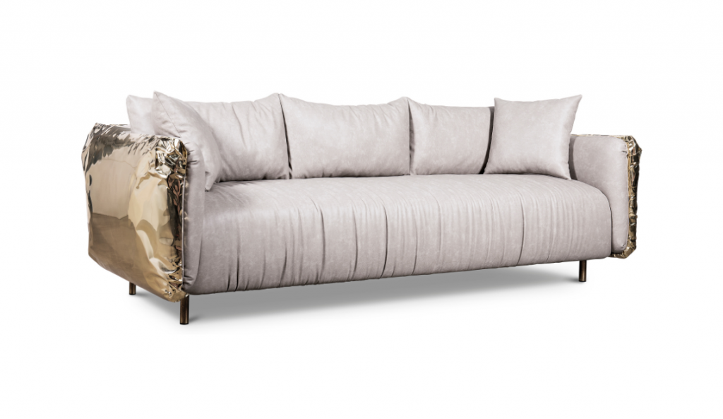 luxury bedrooms - cream ang gold sofa