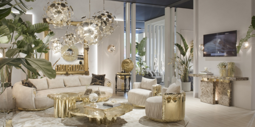 Salone del Mobile: Living Room with gold details
