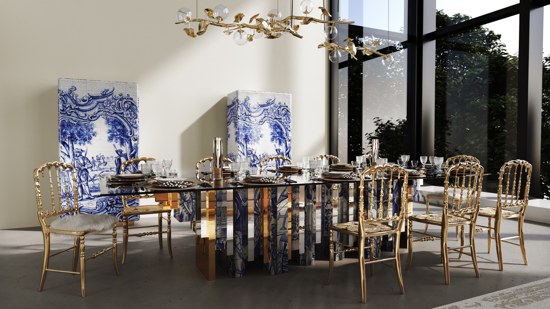 Blue Tiles as a Trend for Maximalism