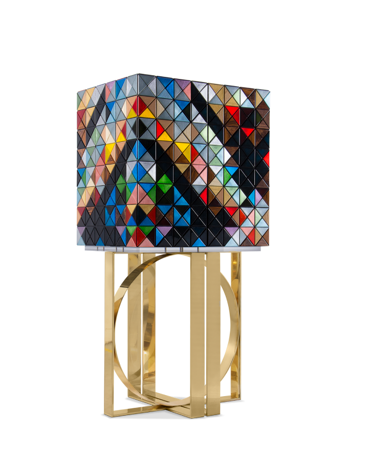 Collectible design: Pixel Cabinet by Boca do Lobo, featuring 1,088 multi-finished triangles that blur the line between furniture and gallery art.