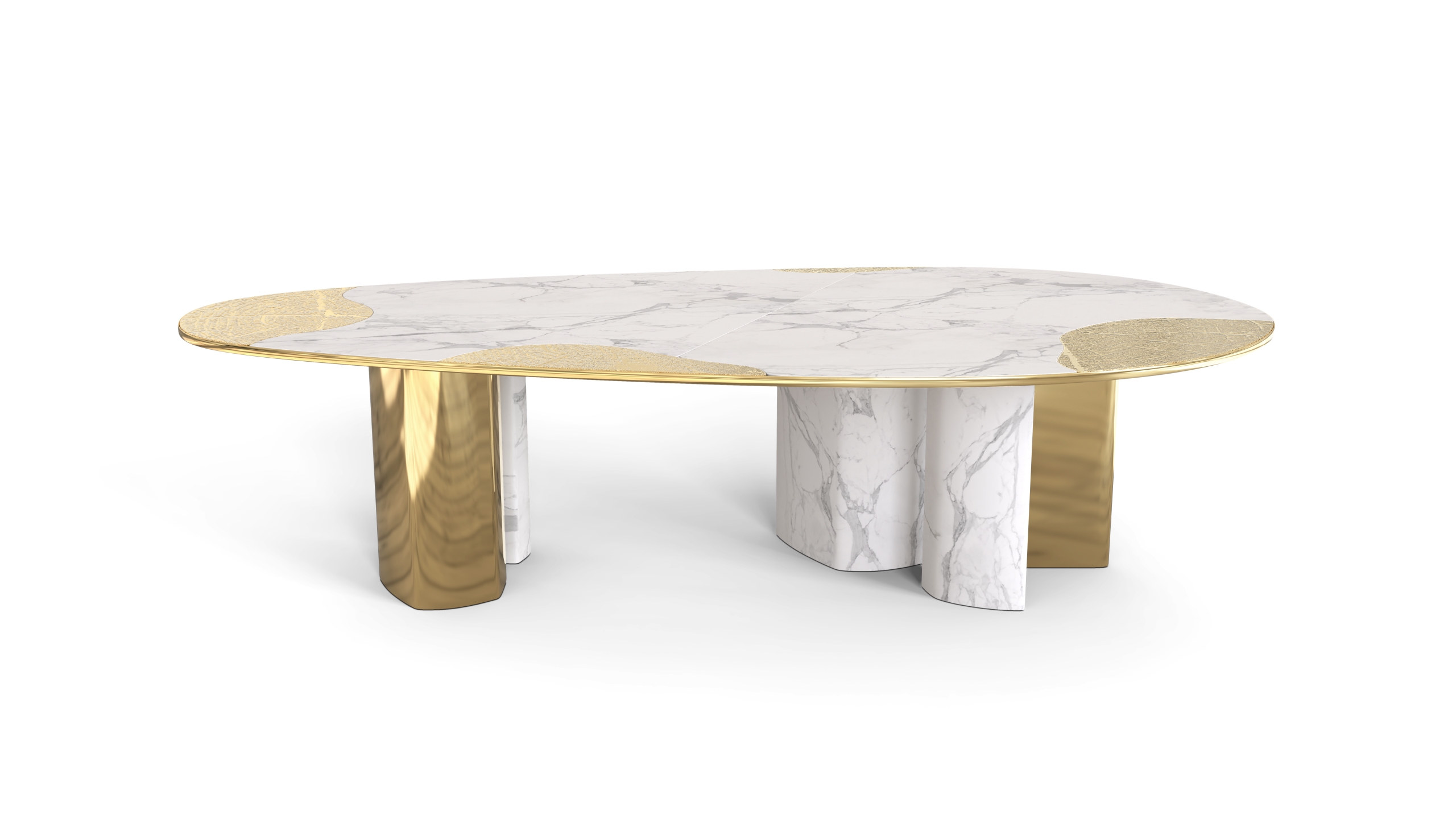 Dining table designs, white and gold table