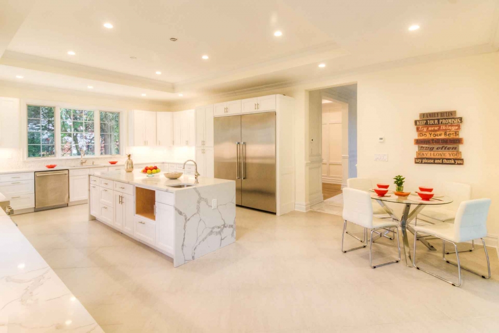 dining room interior design with tones white