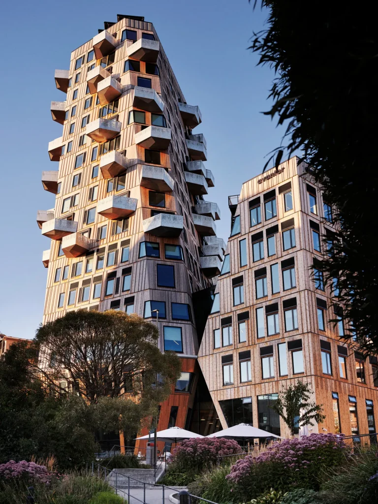 Vertikal Nydalen sustainable wooden office building designed by Snøhetta in Oslo