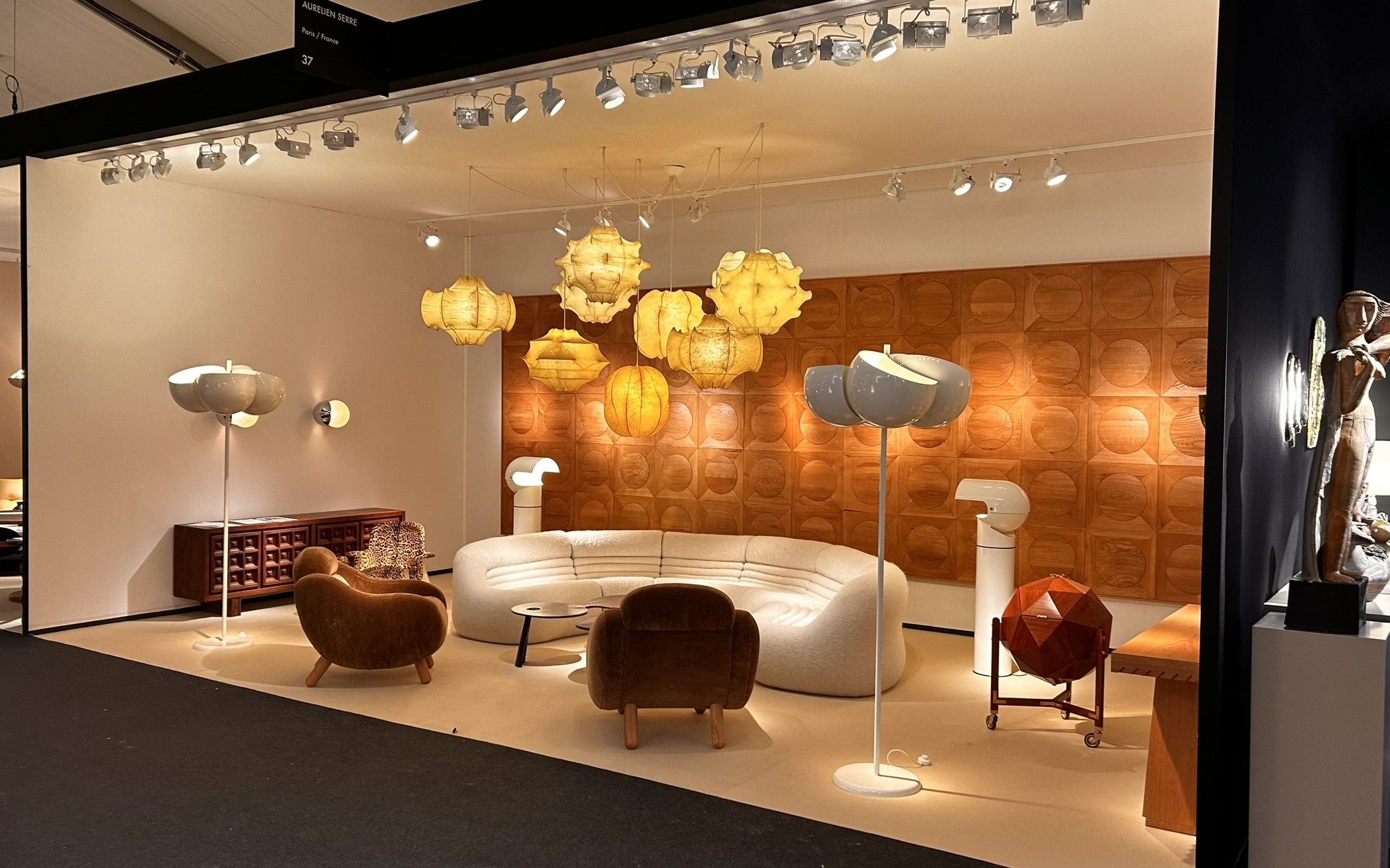 PAD Paris Design+Art 2026, Curated gallery stand at PAD Paris Design+Art 2026 showcasing contemporary furniture, statement lighting and collectible design pieces