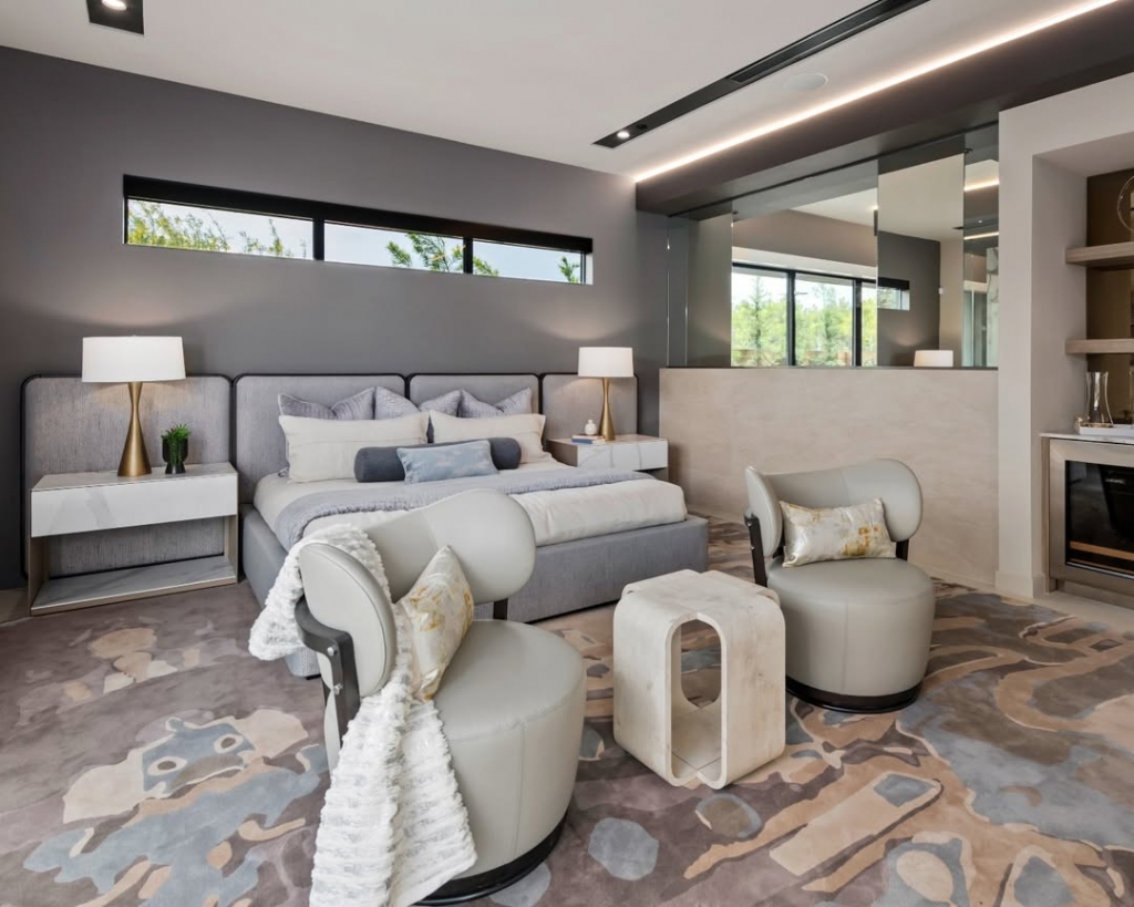 bedroom with two armchairs