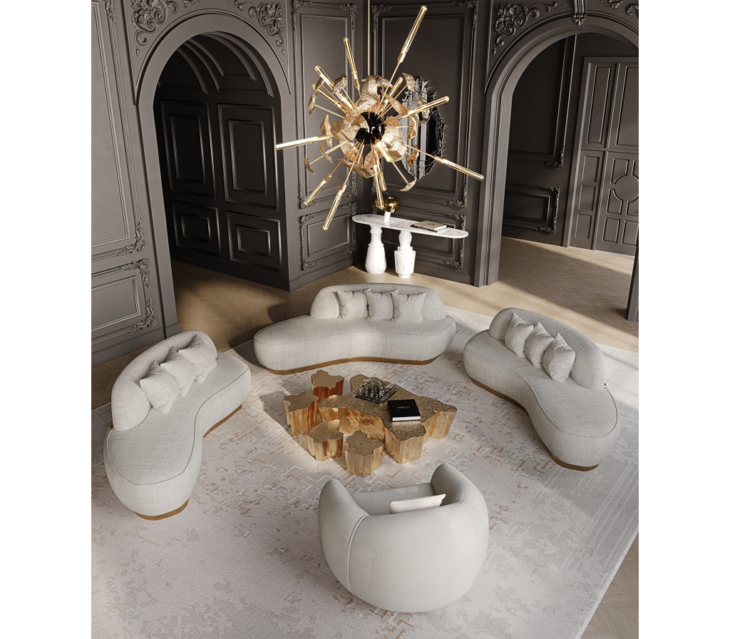 Eden Center Table by Boca do Lobo, nature-inspired brass design resembling a tree trunk in luxurious Modern Coffee Tables