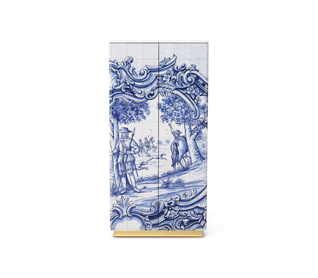 blue and white cabinet arts and crafts