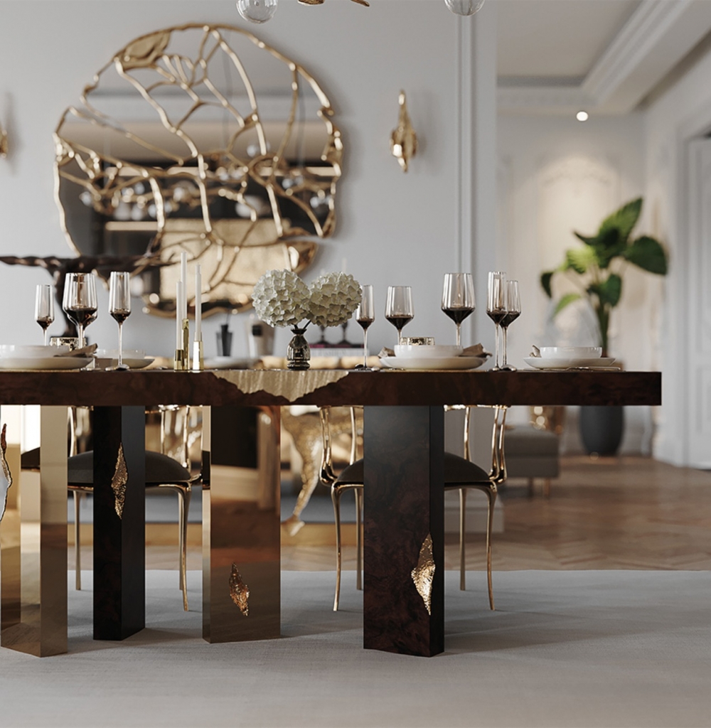 Details by one gold dining table