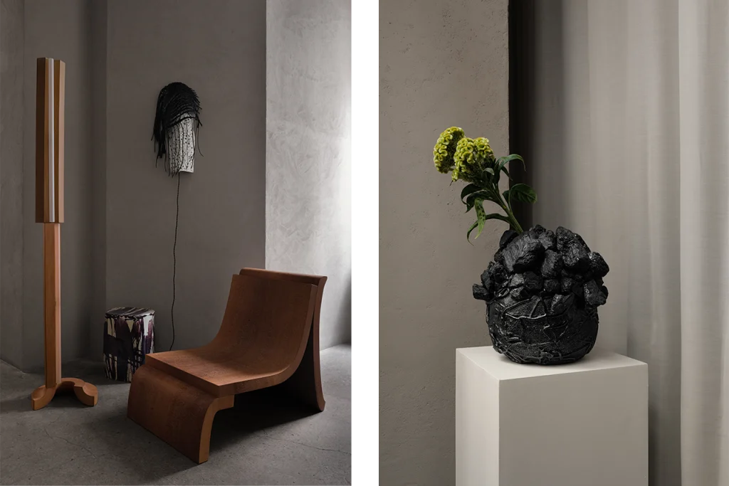 Exhibition space at Salone Rarita showcasing collectible design pieces during Milan Design Week 2026