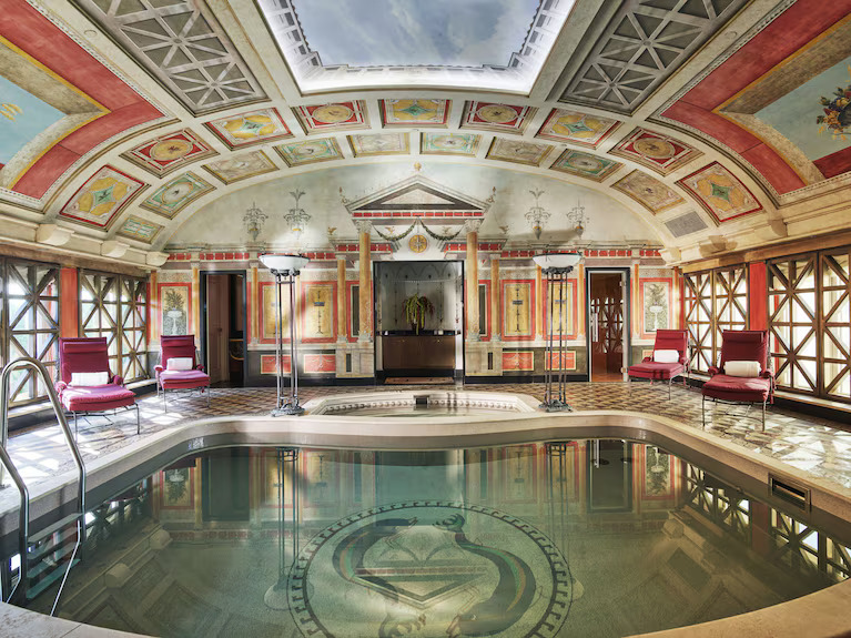 pink chair, colorful walls, Milan Hotels
