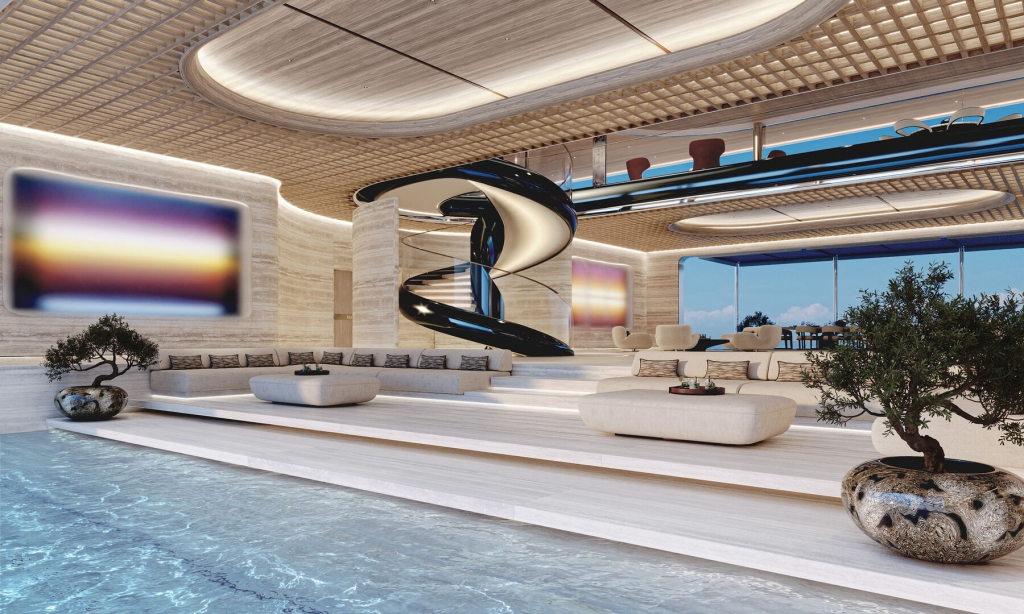 interior design of one luxury yatch by sinot