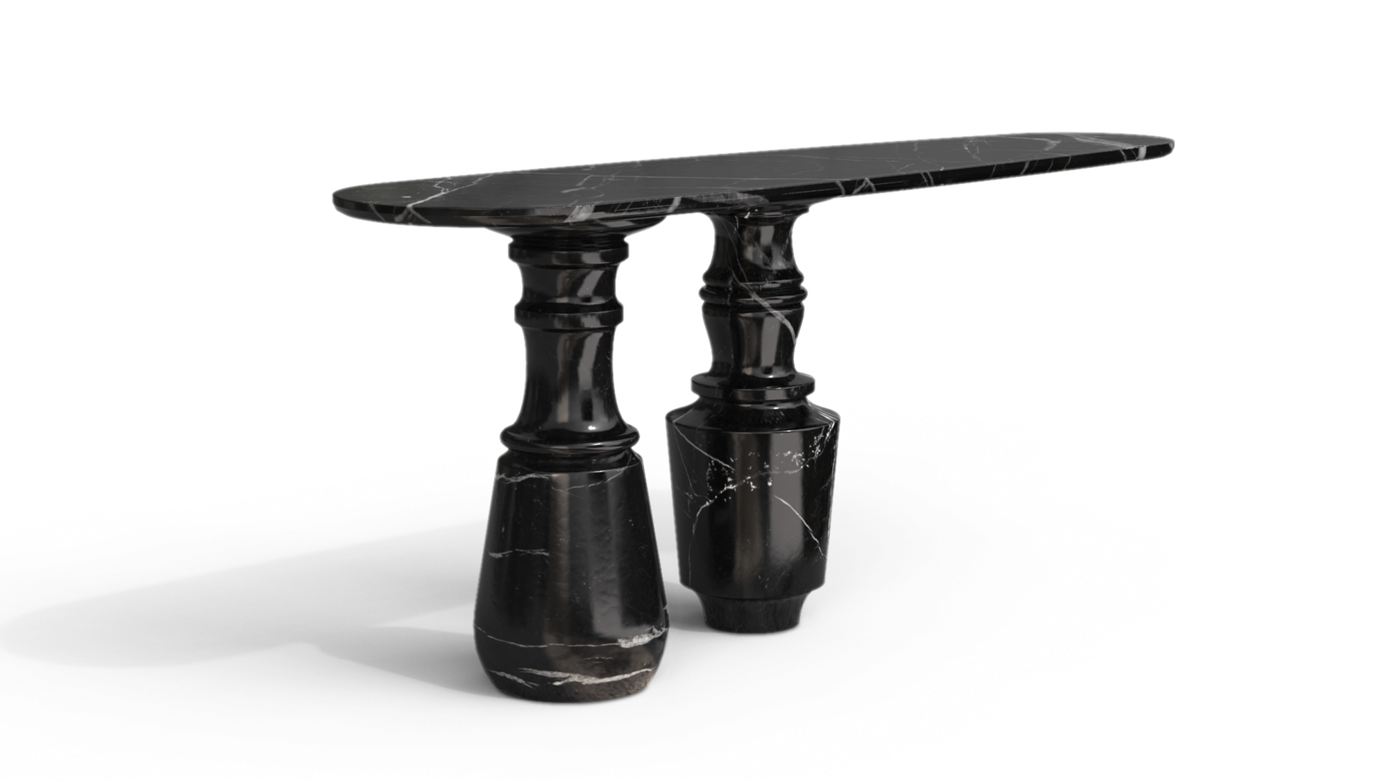 Pietra marble console table with geometric structure, a statement piece among modern tables for luxury entryways