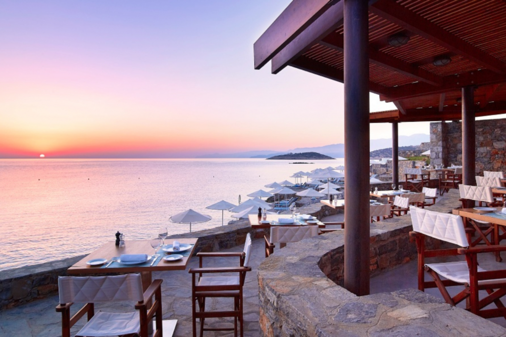 orange sunset in crete