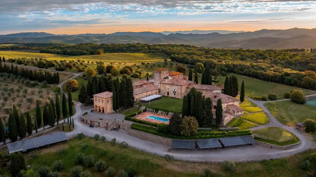 hotel in tuscany from above