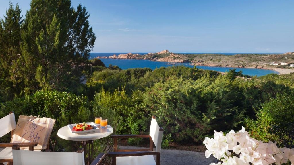 breakfast setting with sea view