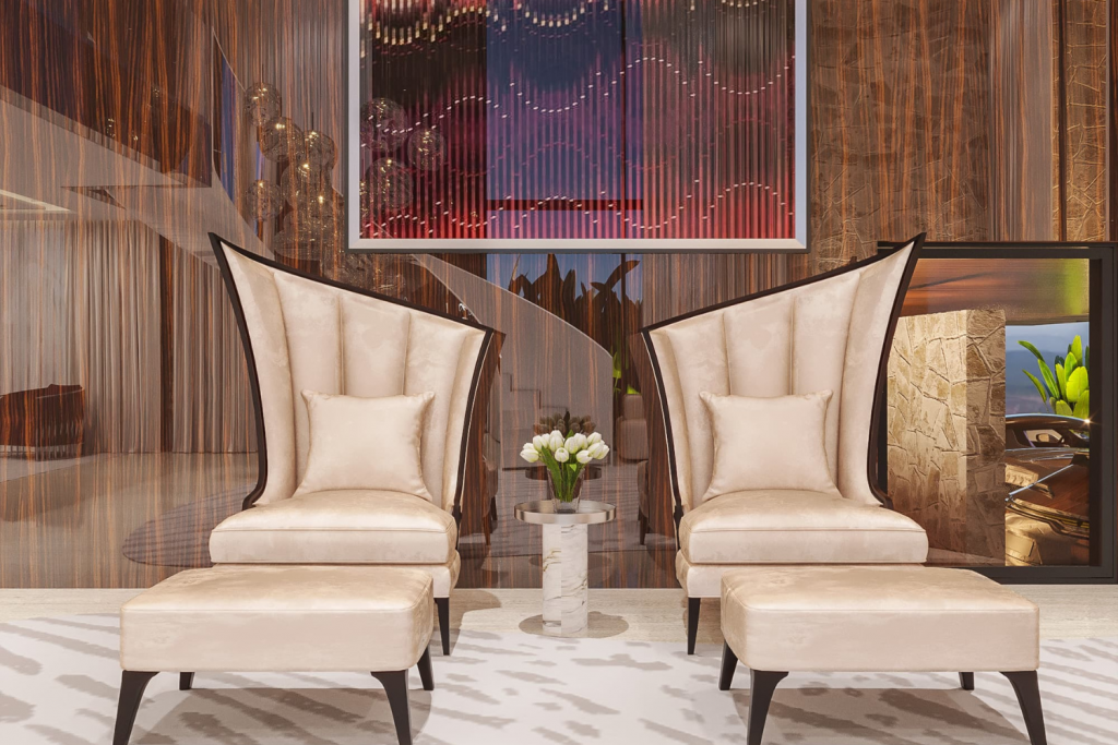reding chairs with interesting shape
