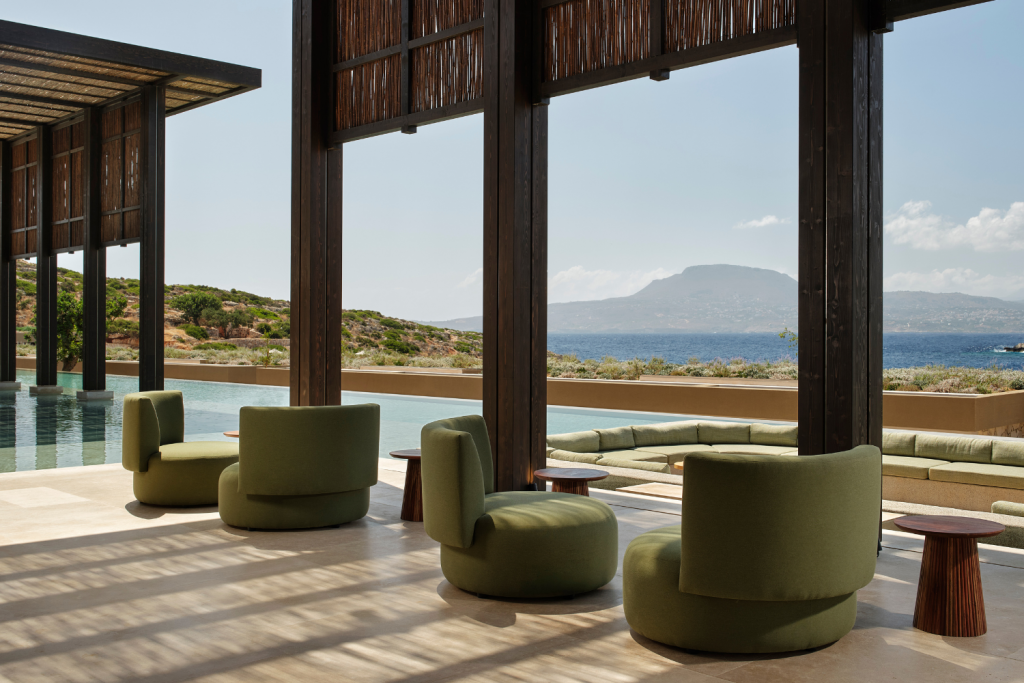 Outside area at JW Marriott hotel in crete, greece