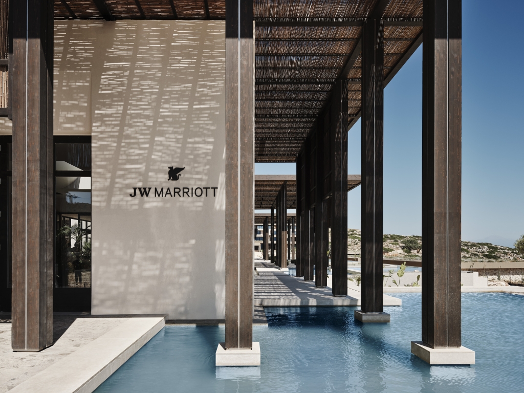 JW MArriott hotel building near the pool
