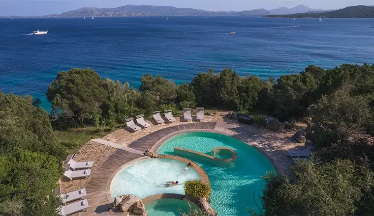 pool in from of the sea in sardinia