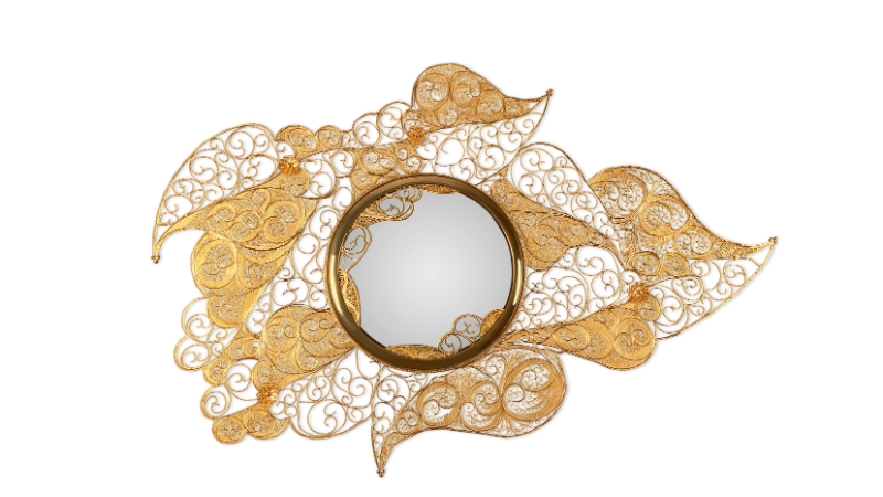 Filigree mirror, handcrafted details