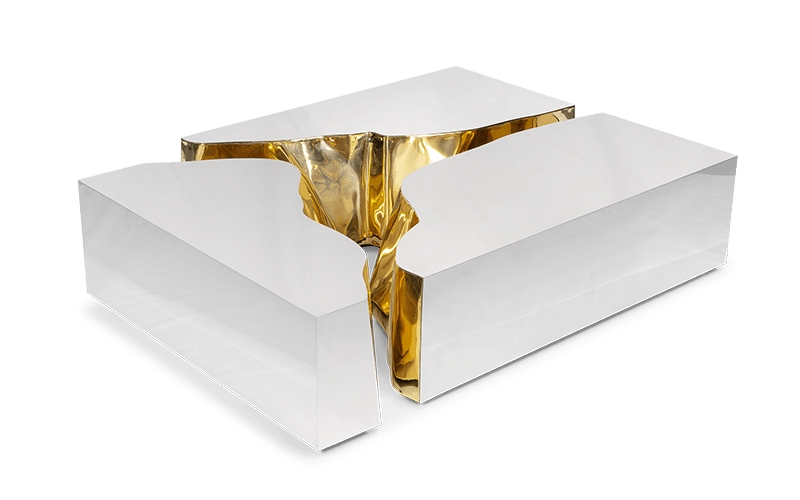 Lapiaz Center Table by Boca do Lobo showcasing handcrafted luxury furniture in a modern classic living room.