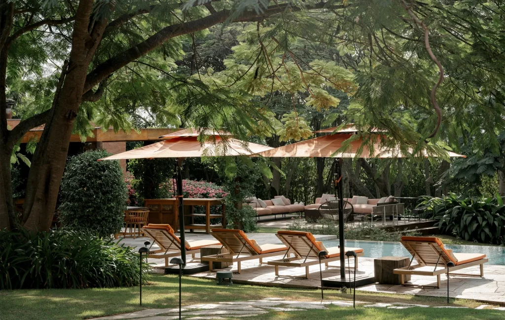 Outside area of a luxury house in Brazil